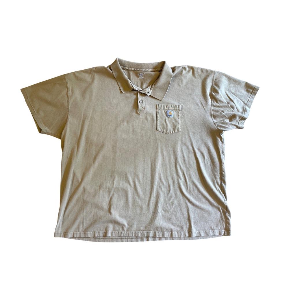 Carhartt 4XL Pocket Polo Mens Tan Cotton Short Sleeve Shirt Big Tall Original